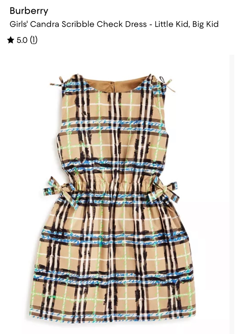 Burberry Girls’ Candra Scribble Check Dress